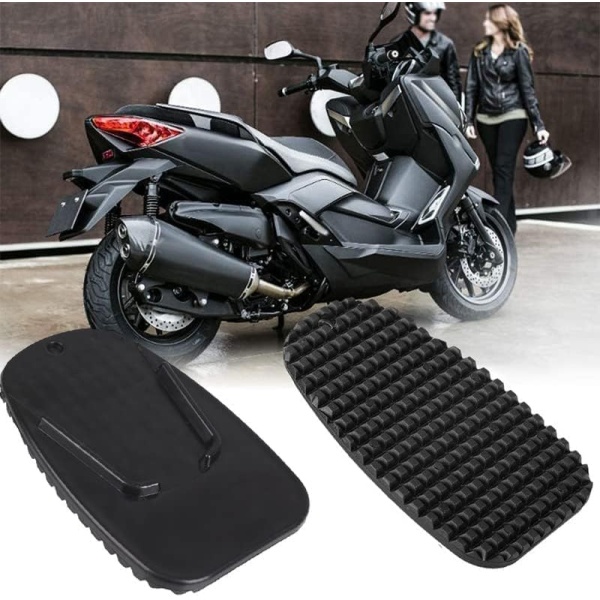 2 Pcs Black Motorcycle Side Kickstand Pad, Motorcycle Side Kickstand Non-Slip - Image 2
