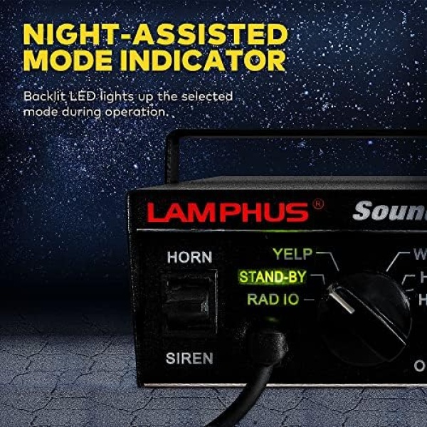 LAMPHUS SoundAlert 12V 100W Police Siren PA System Kit [Slim Speaker] - Image 3