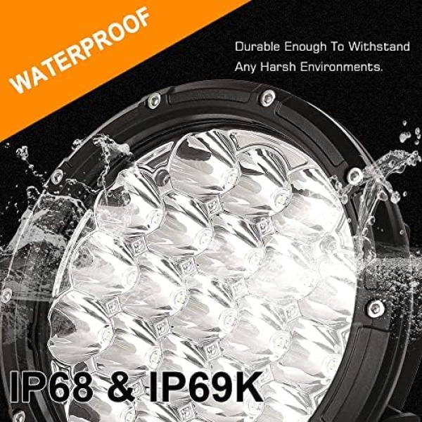 BIGLIONX Round LED Offroad Lights 7inch 2pcs 210W 32000LM LED Off Road Light - Image 5