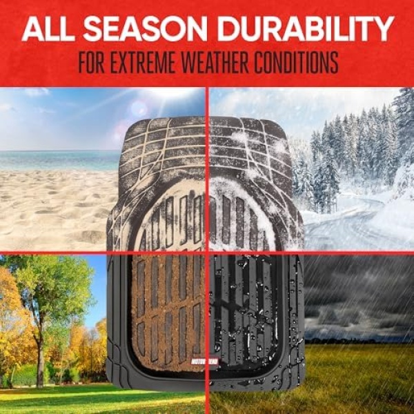 Motor Trend FlexTough Floor Mats for Cars, Black Deep Dish All-Weather Mats - Image 4