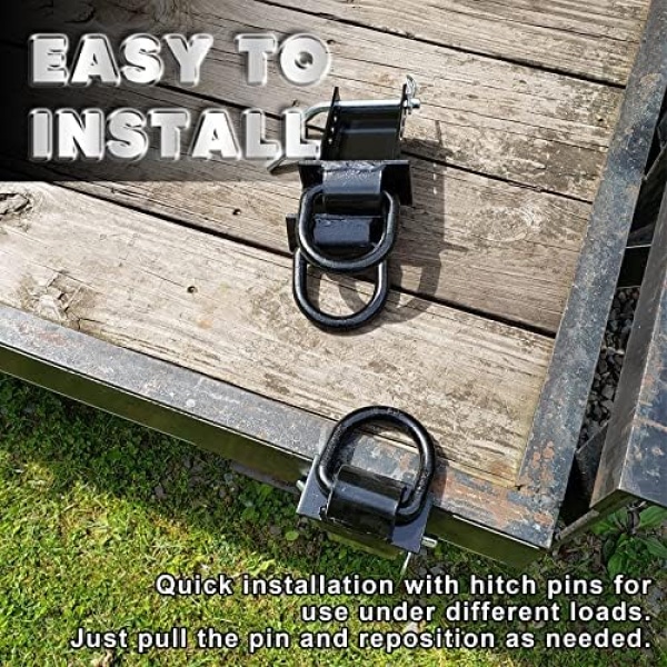 Stake Pocket D Rings 4Pcs 18000lbs Heavy Duty Removable D-Ring Stake Pocket Tie - Image 6