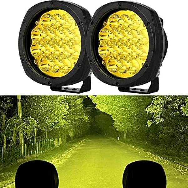 BIGLION.X 5 Inch Pair 160W Amber Round LED Offroad Lights 18800LM Amber Yellow - Image 2