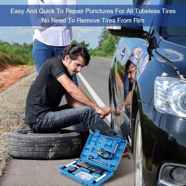 Tire Repair Kit - 68pcs Heavy Duty Tire Plug Kit, Universal Tire Repair Tools - Image 5