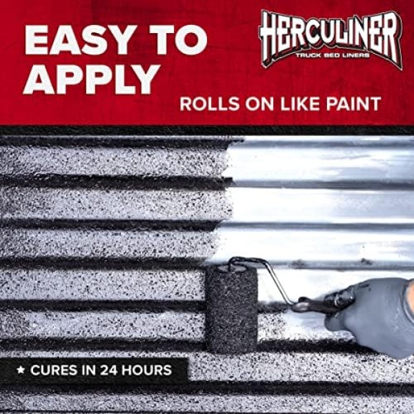HERCULINER HCL1B8 Roll-on Bed Liner Kit,Black, 1 Gal. - Image 4