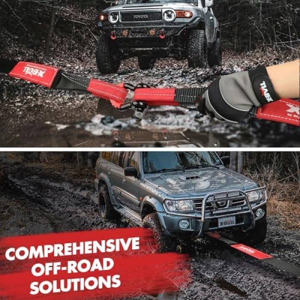X-BULL Off-Road 4×4 Recovery Kit - Heavy Duty 3'' x 30' (31518LBS) 100% Nylon - Image 4